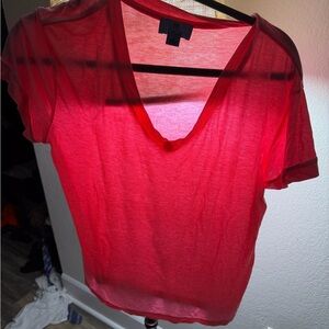 CeCe Bright Red Short Sleeve Tee